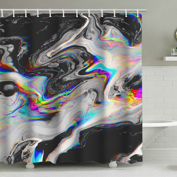 Texturerad marmorduschdraperi, med 12 plastkrokar 180*180cm