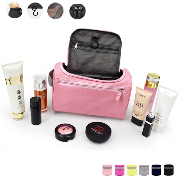 Ripustusmatkailutoilettinen, Dopp Kit -parranajokassi miehille, kosmetiikka- ja meikkikassi naisille - Musta