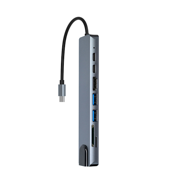 Type-C udvidelsesdock hub 8 i 1 hub multifunktionel bærbar exten
