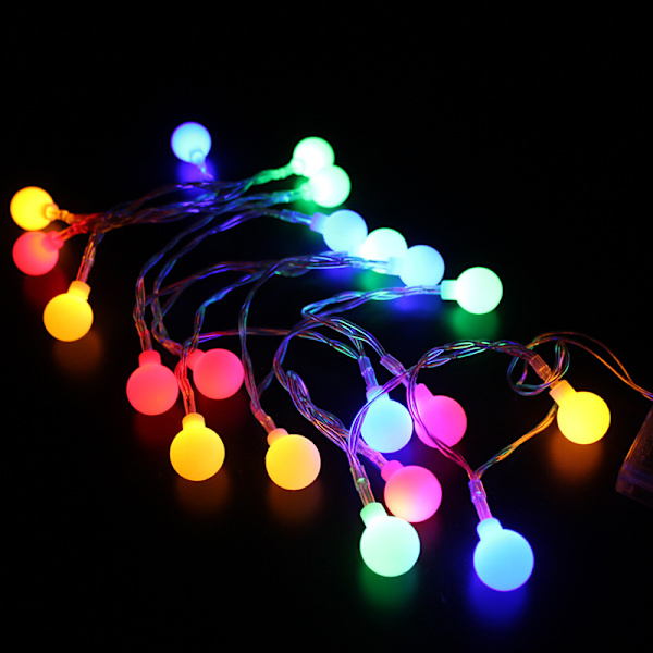 LED Juldag Utomhus Camping Tält Baldakin Bröllop Dekoration Små Stjärnlampor Boll Lykta Sträng (Färg) (Batterimodell) 2M20 light