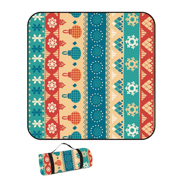 Piknikviltti, Boho Piknikmatto Vedenpitävään Taitettavaan, Hiekkaansa Kestävä Ylisuuri Ulkokäyttöön Sopiva Matto, Juhliin, Leirintään, Puistoon, Matkustukseen, Ruoholle, Lahjaksi, Tyyli 7 200*200cm