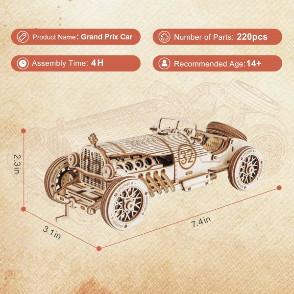 Rakennusautot, 3D-puinen palapeli aikuisille ja teini-ikäisille, DIY