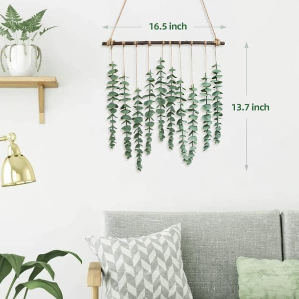 Kunstig eukalyptus plante veggdekor falske eukalyptusblader Gr