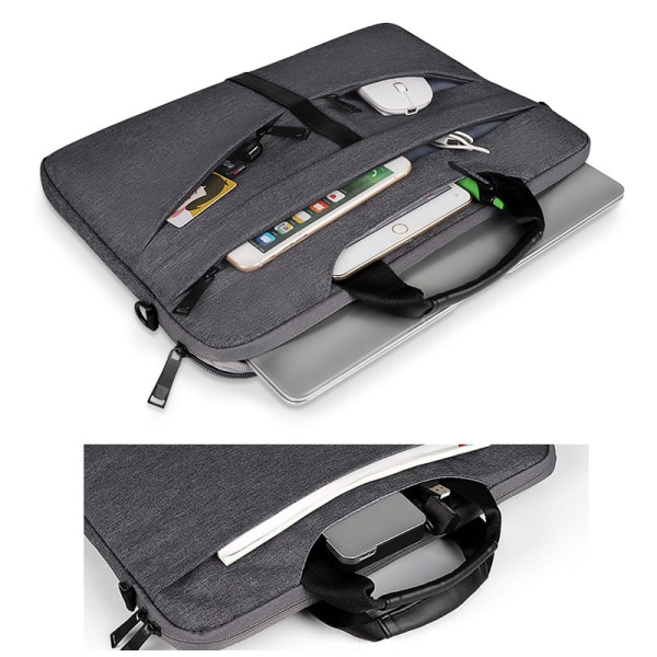 Laptopväska axelväska 13-15,4 tum - Mörkgrå 14.1-15.4 inch