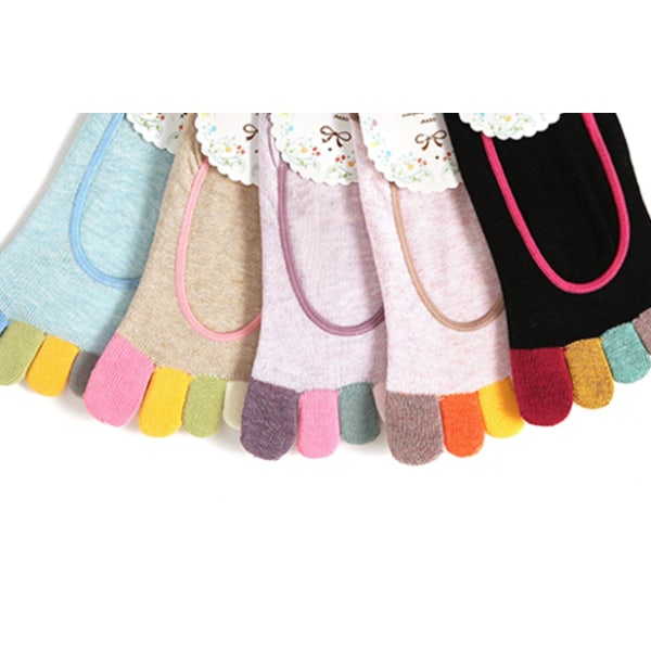 5 Pair Female Finger Sock Invisible Toe Socks, 36-41