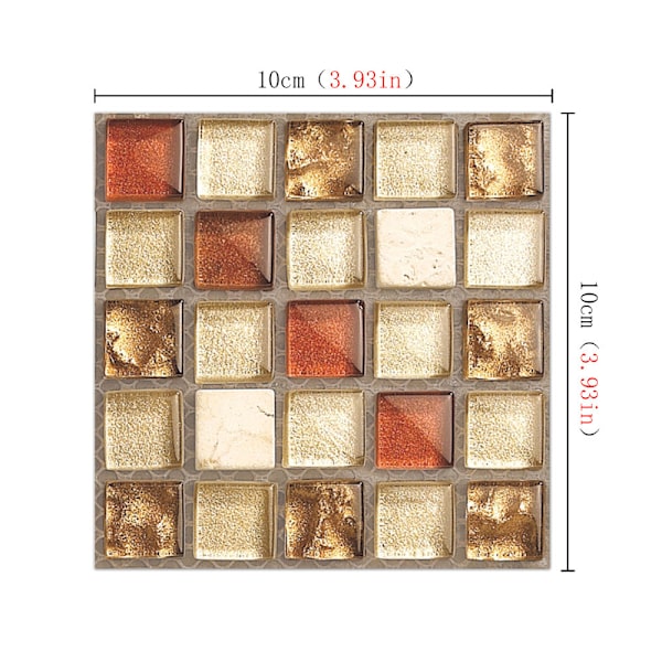 20-pack dekorativa mosaikväggdekaler, självhäftande heminredning