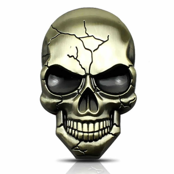 3D Metal Skull Sticker för bil och telefon，Demon Metal Skull Patch