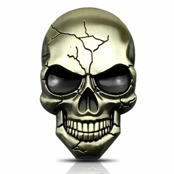 3D Metal Skull Sticker til Bil og Telefon, Demon Metal Skull Patch