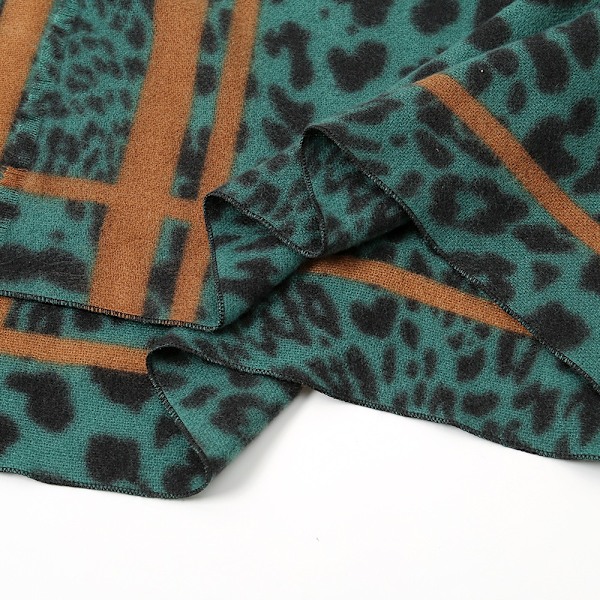 Fashion Leopard Print Varm Halsduk Imitation Cashmere Sjal För Wo