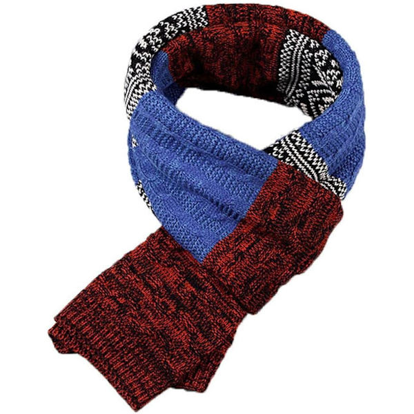 Herre Plaid Cashmere Lang Vinterhalstørklæde med Tyk Blød Frynser Re