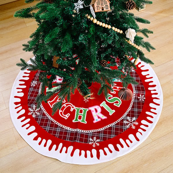 Jul snöflinga kanttryck röda och gröna engelska bokstäver
