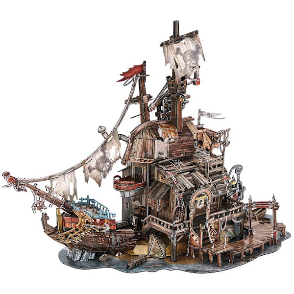 3D-puslespill for voksne Halloween-dekorasjoner Tattered Interior Mo
