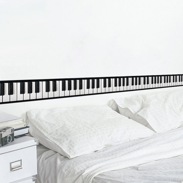 1 förpackning 10*200 cm/3,9*78,7" Svarta och vita pianotangenter dekorativa