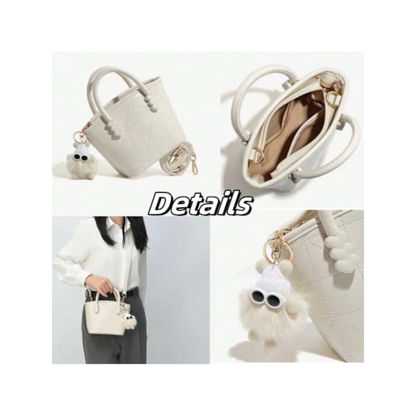 Håndtasker til kvinder - Crossbody tasker, søde skuldertasker, clutch tasker, pendler crossbody tasker til piger og kvinder - Hvid White