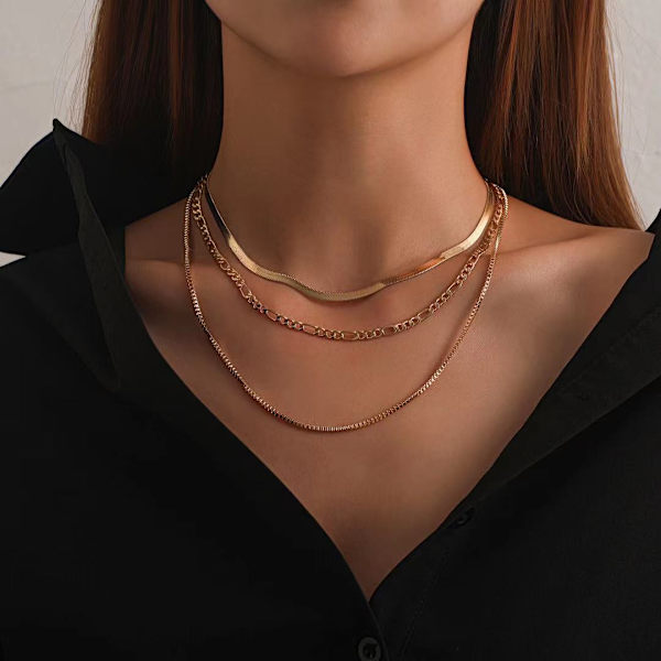 Punk Lagdelt Halskjede Slangebein Choker Halskjede Minimalistisk Hals