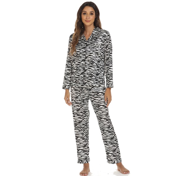 Hemkläder Kostym Långärmad Satinkofta Pyjamas (M)