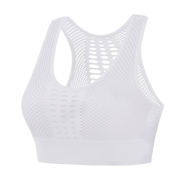 Mesh-ulkoiluvaatteet plus-koko urheilu- ja fitness-rintaliivit - Valkoinen M