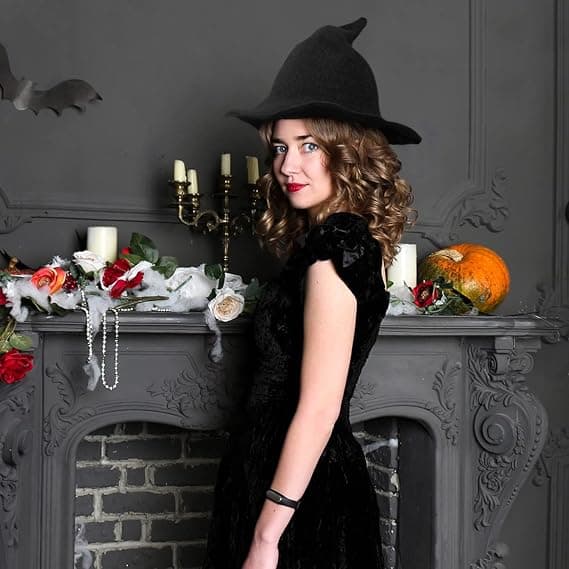 Hæklet uld heksehat til kvinder til Halloween Maskerade Cosplay