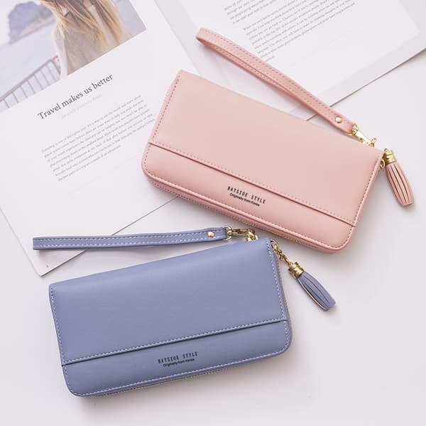 Dam plånbok Tassel Bifold Ladies Cluth Handledssnöre L