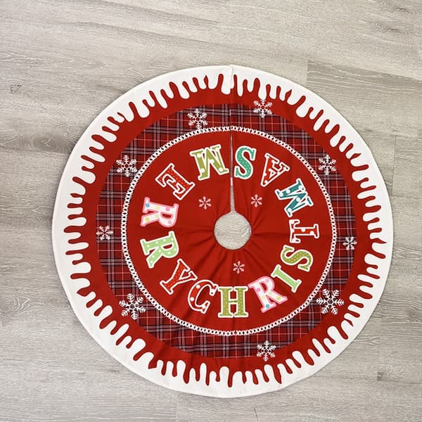 122cm Rød Snefnug Burlap Træskørt Til Julepynt