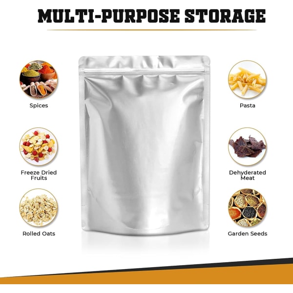 55 7x10 tommers Mylar-poser for matlagring, Mylar vakuumposer Myla