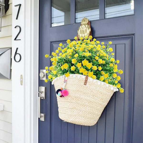 6 buketter med kunstige blomster utendørs falske blomster for dekor