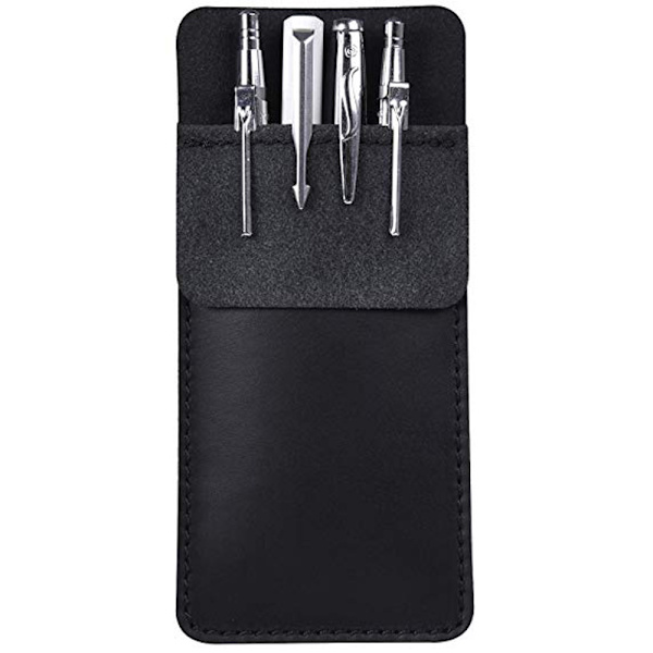 2-pack läderfodral för pennor, pennor, skjortor, labb