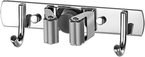 Vægmonteret kosteholder, rustfrit stål moppeholder, Heavy Dut