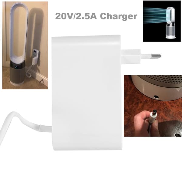 Lader - 1,85 m strømkabel - Adapter - 20 V 2,5 A - Egnet for Dyson Tp04 Tp05 Tp06 Dp04 Bp01ph02 Ph04 Ph09