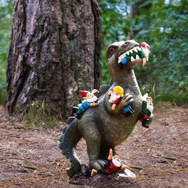 Utomhus trädgårdsstjärnstaty dekoration harts prydnader dinosaurie E