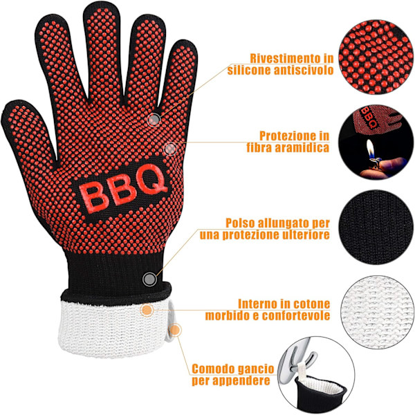 BBQ-handskar Ugnshandskar Värmebeständiga upp till 800°C Universal Non-