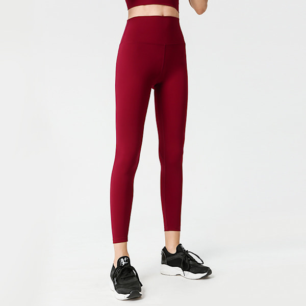 Stretch High Waist Skinny Running Athletic Pants - Rød M