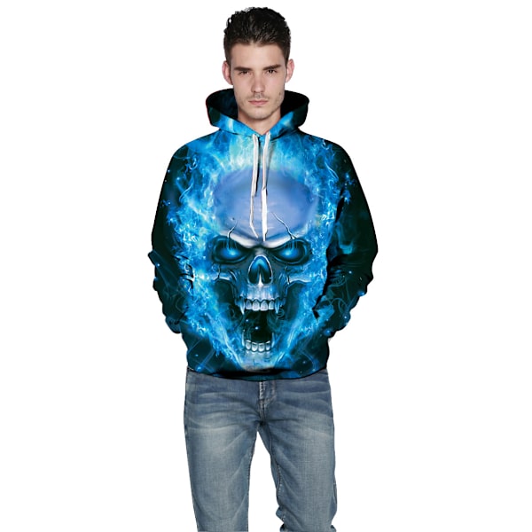 Unisex 3D Digitaltryckt Hoodie för Män Kvinnor (L)