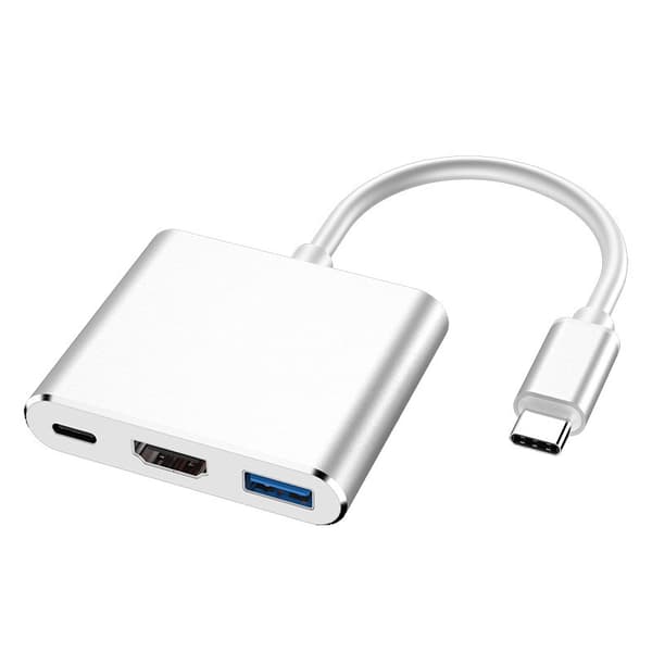 USB-C til HDMI-adapter (støtter 4K/30Hz) - 3-i-1 Type C-konverter