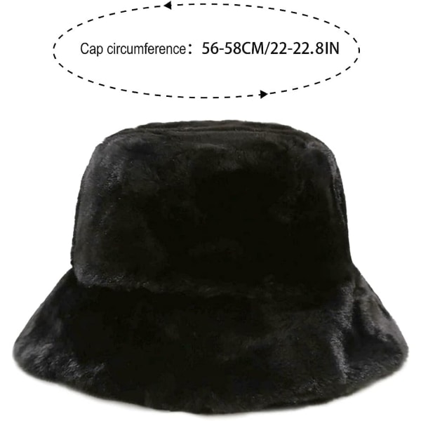 Plys Fiskerhat Dame Varm Vinterhat Kunstpels Spand Hatte-B