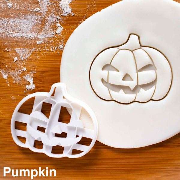 3 stk. Halloween-kakeform i plast, hvitt bakeverktøy, gresskar