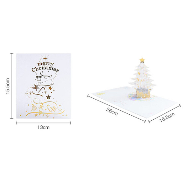 1 stk julehilsen kort 3d kreativ julegave krystall