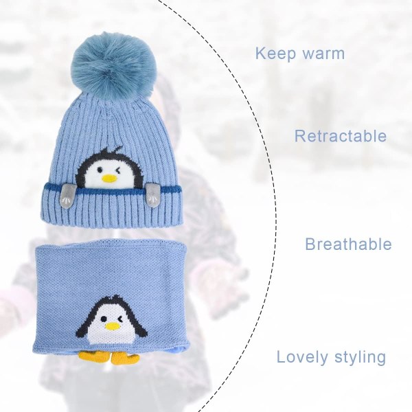 Pipohuivisetti Hat Beanie Hat Lapset Talvi Vauva Neulohattusetti