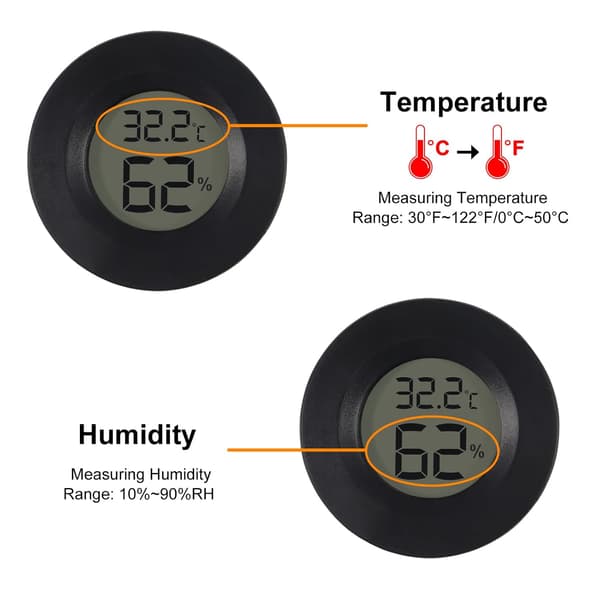 Digitalt termometer og hygrometer 4 stykker LCD-skjerm Temperat