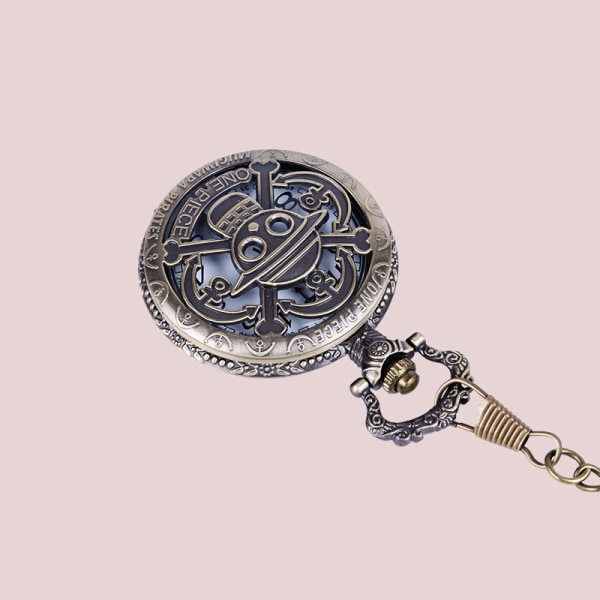 One Piece Cool Pirate Style Pocket Watch Case Hat Halsband