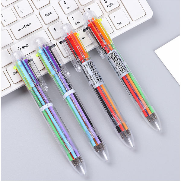24-pak flerfarvede kuglepenne 0,5 mm 6 i 1 6 farver Retractab