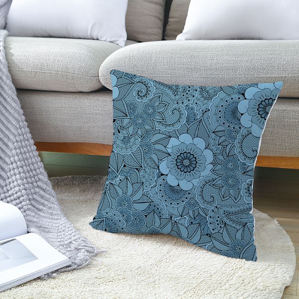 Dekorative putetrekk 45 x 45 cm, fargerikt paisley tribal mønster dekor blomst putetrekk for stue sofa uteplass (MTL-17) double sided