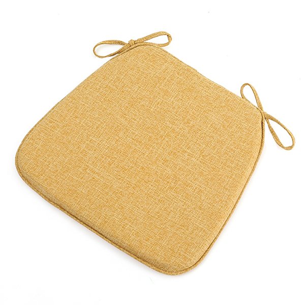 Sisätilojen tuolipehmusteet ruokailutuoleille, pehmeät ja mukavat teksturoidut muistivaahtokeittiötuolipehmusteet soljilla ja liukumattomalla pohjalla 45*42CM - Keltainen