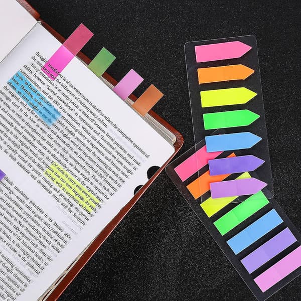 4 sæt neon sidemarkører farvede indeksfaner