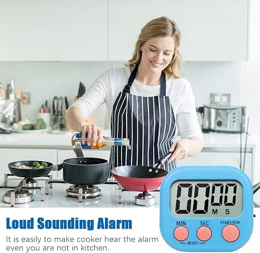 Magnetisk køkkentimer med stort LCD-display