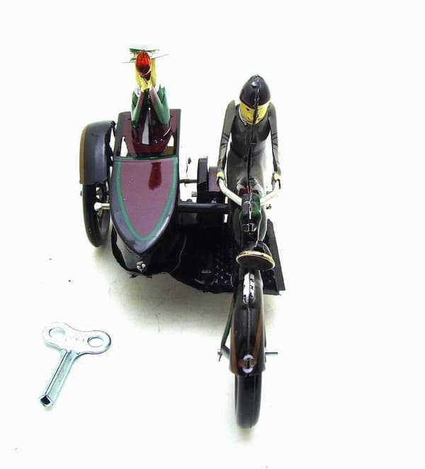 Nostalgisk trehjulig motorcykeldekoration
