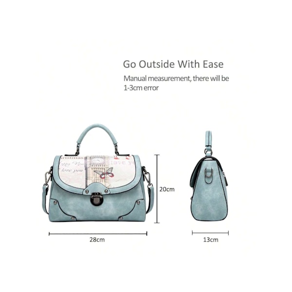 Eleganta Damhandväskor, Axelväskor, Handväskor, Tygväskor, Axelväskor, Crossbody-väska, Axelväska, Multifunktionell, Hållbar, PU-blå blue