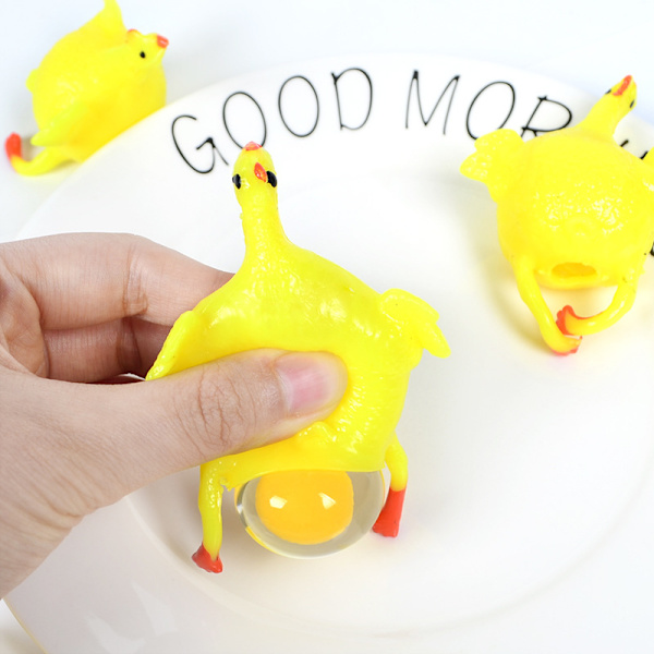 9cm morsomme Squishy-leker for kylling og egg stressavlastning, 5 stykker