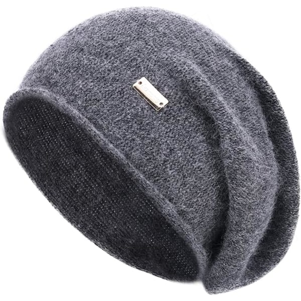 Cashmere Slouchy Knit Hat för Dam Vinter Mjuk Varm Dam Ull