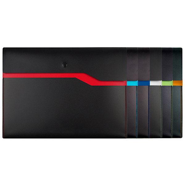 6 stk. A4 dokumentmappe lomme, dobbeltlags plastlomme